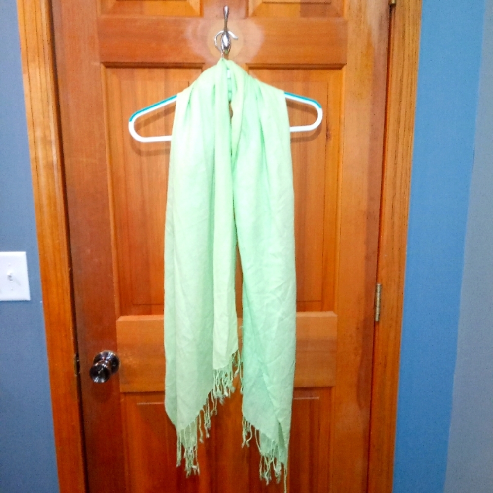 Pashmina silk green scarf
